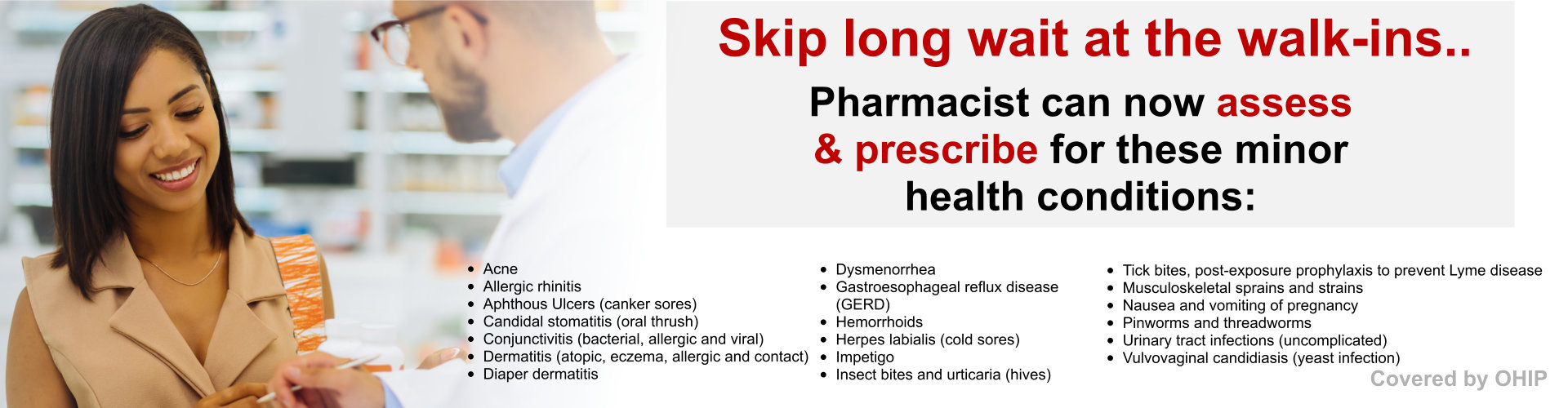 prescribing pharmacist for minor ailments toronto